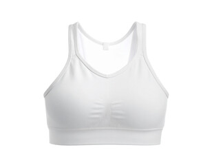 A white sports bra or crop top, a simple women's athletic apparel, isolated on a white background.