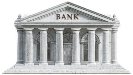 Marble bank style png isolated in 3d transparent using for presentation.