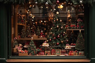 Captivating shop showcase designed for the holiday shopping season.