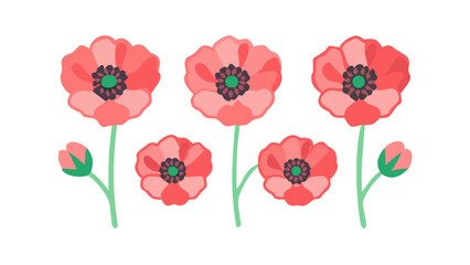Obraz premium poppy-flower-icon-set (1)
