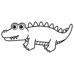 alligator cartoon outline