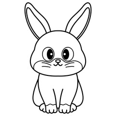 rabbit cartoon outline