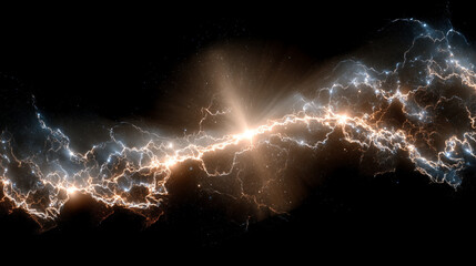 Ethereal neutrino trails painting fractal illuminations across the night sky.