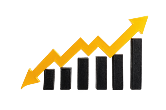 Chart showing growth and decline