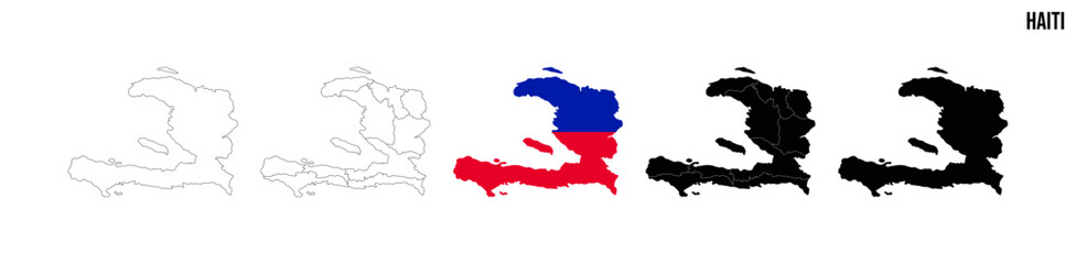 Haiti map set. Vector EPS 10