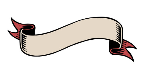 Vintage style ribbon banner for adding your custom text or quote in retro design projects