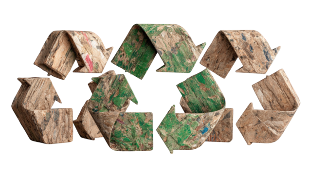 Recycled cardboard recycling symbol