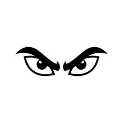 Cartoon angry eyes vector illustration.