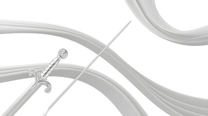 A silver fencing sword against an abstract background