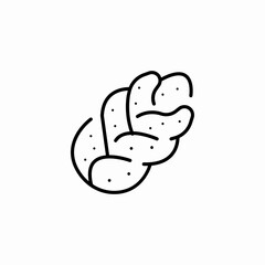 braided challah bread icon sign vector
