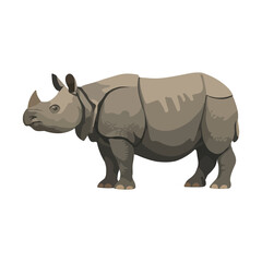 Rhinoceros Side Profile Vector – Realistic Wildlife Animal