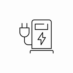 electric vehicle charging icon sign vector