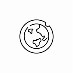 globe with hole icon sign vector