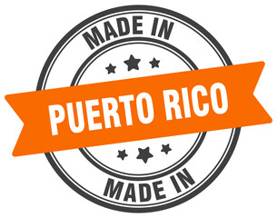 Made in Puerto Rico round sign. Made in Puerto Rico stamp.