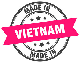 Made in Vietnam round sign. Made in Vietnam stamp.