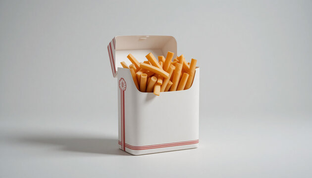 A french fried in a white open box