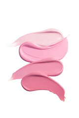 Obraz premium Pink Cream Swatches cosmetic texture smear set on glossy background 