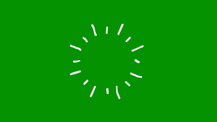 White Sun Rays Graphic on Green Screen Background element light