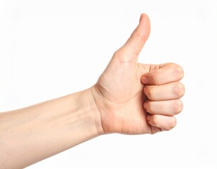 Hand Showing Thumbs Up Gesture Isolated on White Background