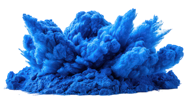 Vibrant Blue Smoke Explosion on Black Background