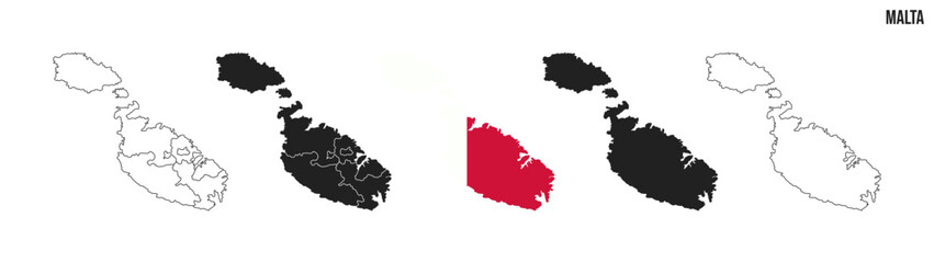 Fototapeta premium Malta map set. Map of Malta with flag. Vector EPS 10