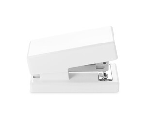 One new plastic stapler isolated on white