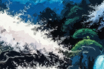 Various oil paintings, flowers, ducks, landscapes, waterfalls, lotus leaves, trumpet flowers, cats and dogs