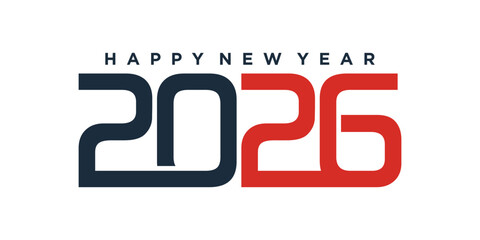 Happy new year 2026 design text vector illustration. New year celebration concept