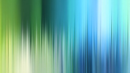Abstract green to blue gradient background with blurred vertical lines, minimalist motion blur effect, modern clean design for cover, banner, or poster templates
