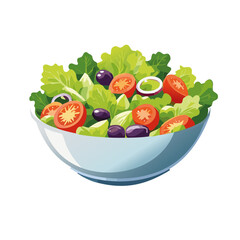bowl of fresh vegetables and salad vector graphic design