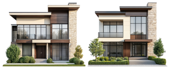 PNG Modern architectural design homes, element set on transparent background