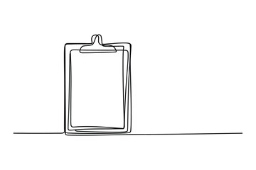 Continuous One-Line Vector Drawing of a Blank Clipboard. Editable Stroke.