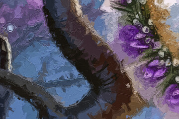 Various oil paintings, flowers, ducks, landscapes, waterfalls, lotus leaves, trumpet flowers, cats and dogs