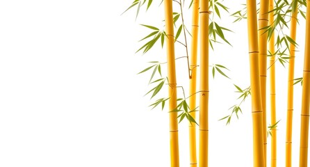 Naklejka premium yellow bamboo on white background