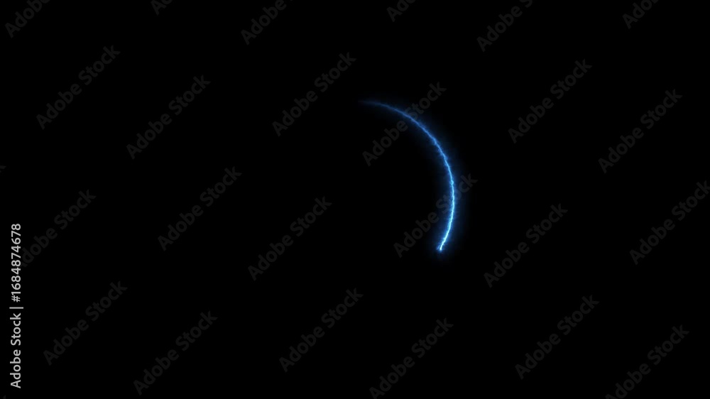 Poster circle loading ber animation neon light on black background.