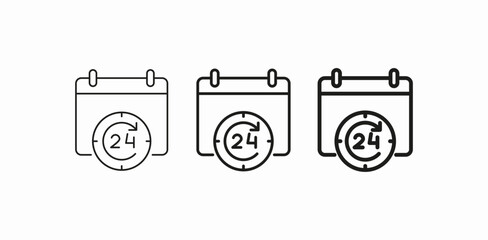 24 hour calendar icon sign vector
