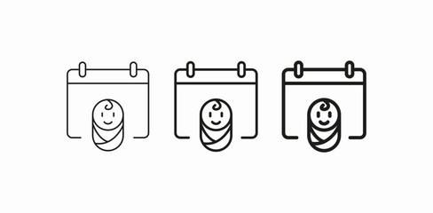 baby born calendar icon sign vector