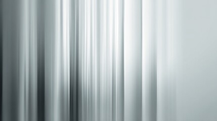 Obraz premium Minimal white to light gray gradient tones with vertical blurred lines on white background, abstract motion blur effect, elegant background for covers, banners, or posters