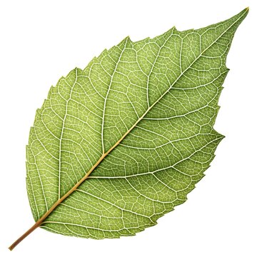 New England Blackbutt Leaf Distinctive Australian Eucalyptus Foliage with Smooth Green Texture and Fine Organic Veins on White Solid Background Minimalist Still Life Highlighting Fresh Natural Vitalit
