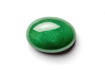 Oval green gemstone, smooth surface