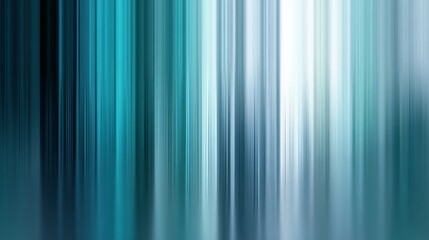 Obraz premium Abstract design featuring turquoise to blue gradient with vertical blur, minimalist motion blur concept, elegant modern background for cover, banner, or poster