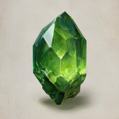 Emerald-green,faceted crystal