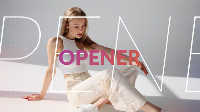 Fashion Trendy Media Opener contains 18 editable text layers, 20 placeholders, and 1 logo placeholder. The project is available in 4K.