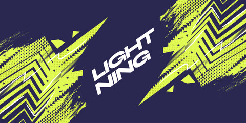 Abstract Grunge Sport Background in Blue and Yellow with Geometric Shapes, and Halftone Patterns for Athletic or Racing Themes