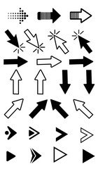 set of arrow icons vector 