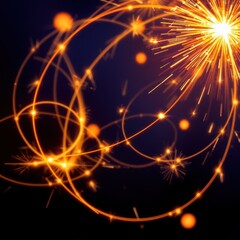Abstract sparkler light trails on dark background for Diwali  