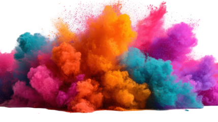Vibrant explosion of colored powder