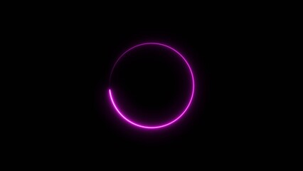 Obraz premium circle loading ber 4k illustration neon light on black background. 