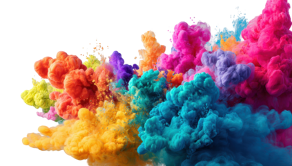 Vibrant colorful ink explosion