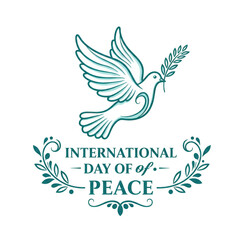 Obraz premium Dove of peace symbolizing hope and international day of peace celebration